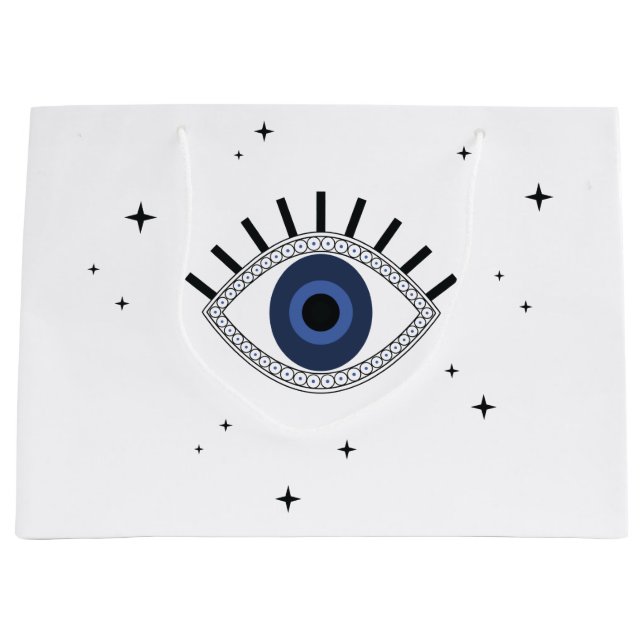 Good luck blue eye talisman greek evil eye large gift bag (Front)