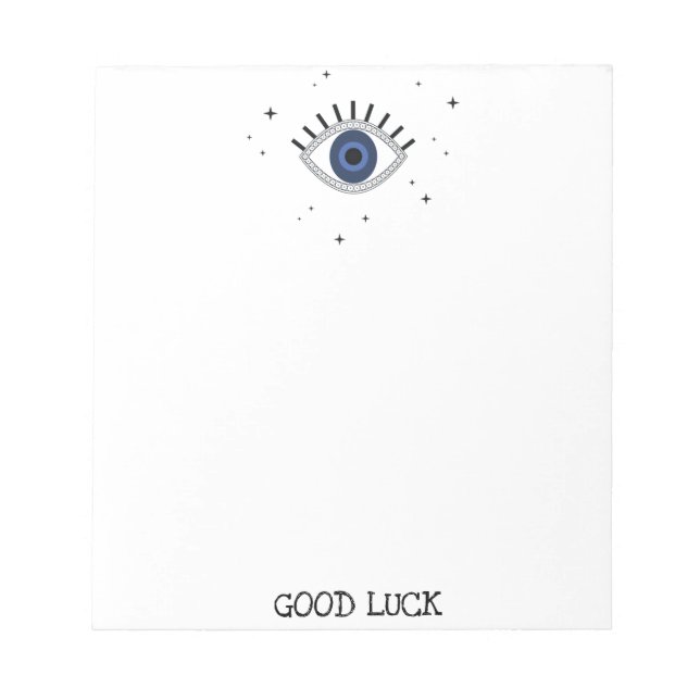 Good luck blue eye talisman greek evil eye notepad (Front)