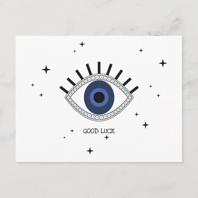 Good luck blue eye talisman greek traditio postcard (Front)