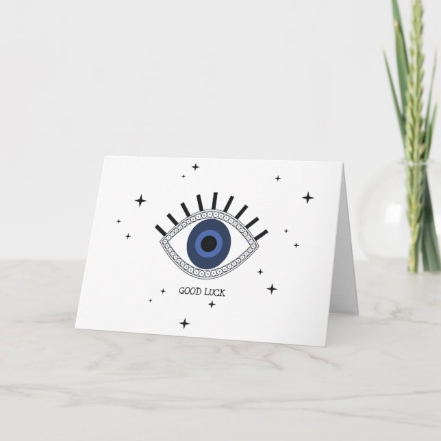 Good luck blue eye talisman greek tradition card (Front)