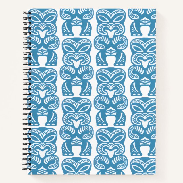 Good Luck Blue Tiki Pocket Folders Notebook (Front)