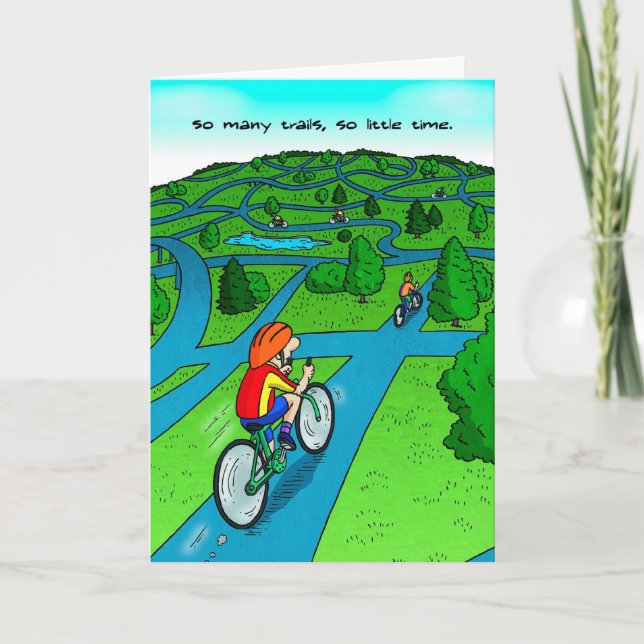Good Luck Card for Cyclist - Cycling Trail (Front)