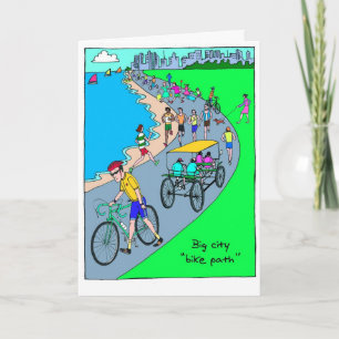 Good Luck Card for Triathlete - Big City Bike Path