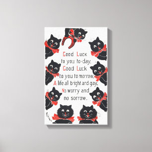 Good Luck Cats, Louis Wain Canvas Print
