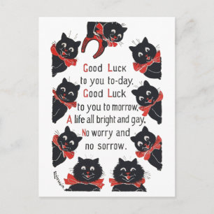 Good Luck Cats, Louis Wain Postcard
