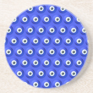 Good Luck Charms against Evil Eye Pattern Coaster