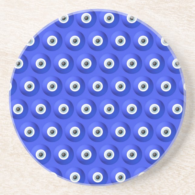 Good Luck Charms against Evil Eye Pattern Coaster (Front)