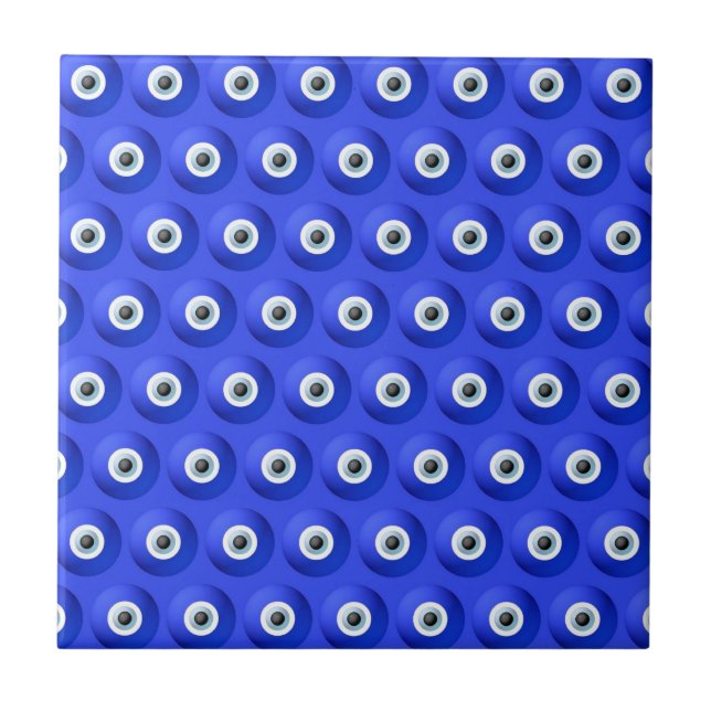 Good Luck Charms against Evil Eye Pattern Tile (Front)