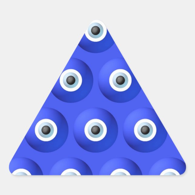 Good Luck Charms against Evil Eye Pattern Triangle Sticker (Front)