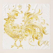 Good Luck Chicken Golden Rooster Tribal Trendy Gol