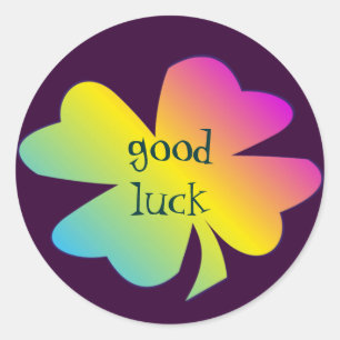 good luck classic round sticker