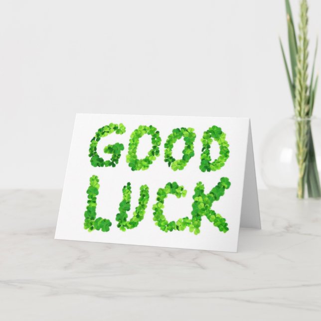 Good Luck Clover (Blank inside) Card (Front)