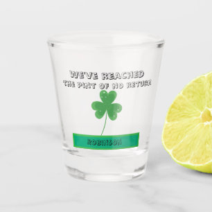 Good Luck Clover Personalized funny st paddy's day Shot Glass