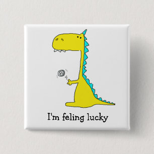 good luck dino 2 inch square button