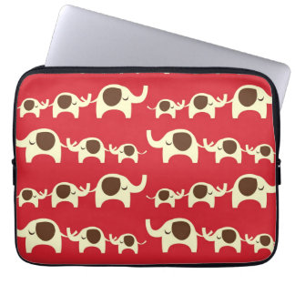 Good luck elephants cherry red cute nature pattern laptop sleeve