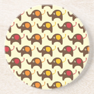 Good luck elephants kawaii cute nature pattern coaster
