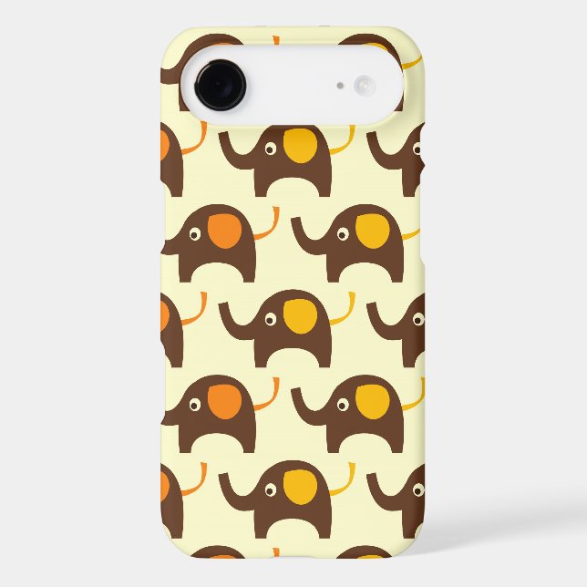 Good luck elephants kawaii cute nature pattern tan iPhone 3 tough case (Back)