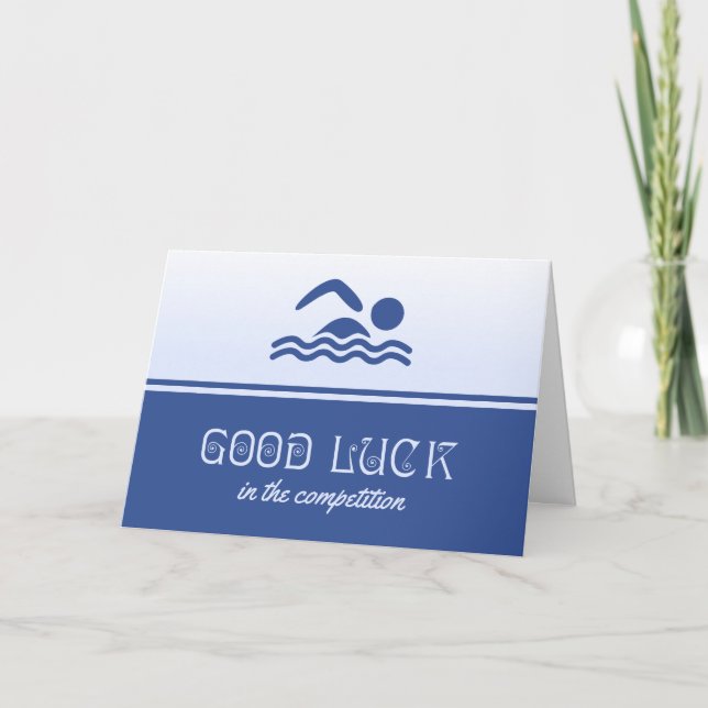 Good luck for swimmer blue card (Front)