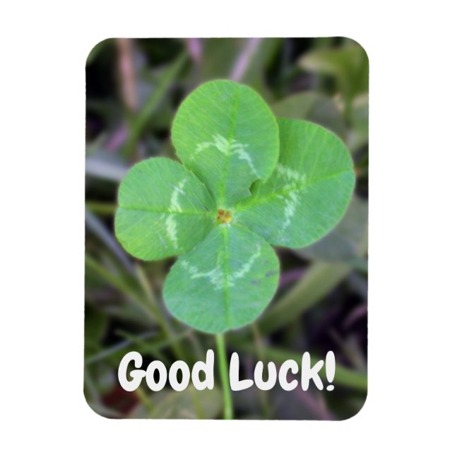 Good Luck! Four Leaf Clover Magnet (Vertical)