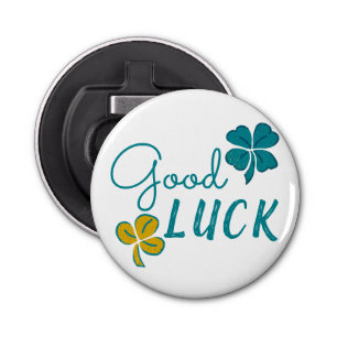 Good Luck Four Leaf Clover Shamrock Bottle Opener
