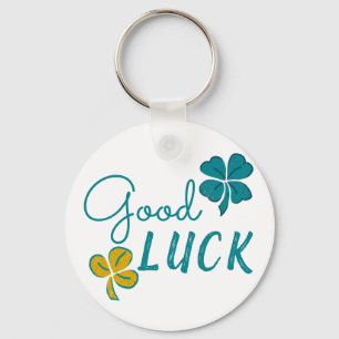 Good Luck Four Leaf Clover Shamrock Keychain