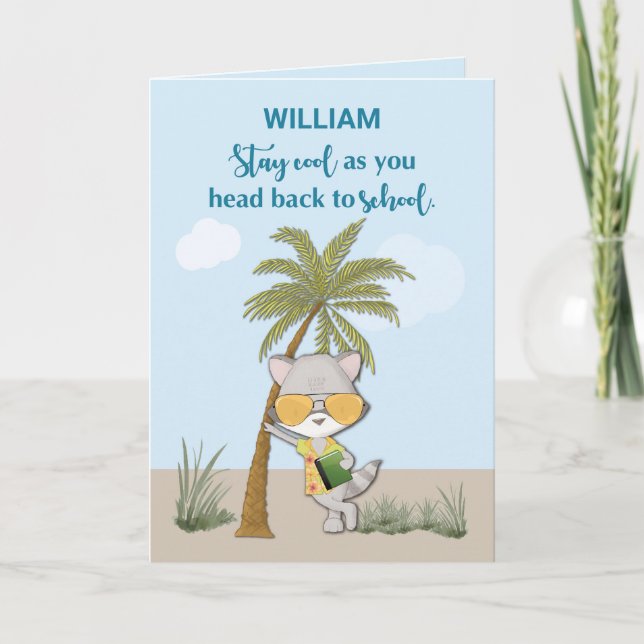 Good Luck Going Back to School Custom Name Funny  Card (Front)