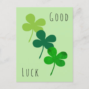 Good Luck Green Shamrock Clover Postcard
