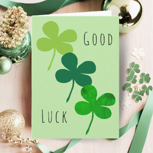 Good Luck Green Shamrocks Card