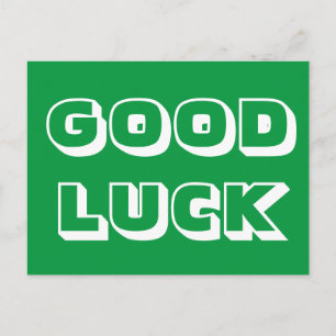 Good Luck, green white Postcard