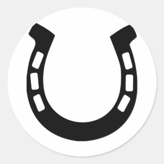 good luck horseshoe classic round sticker