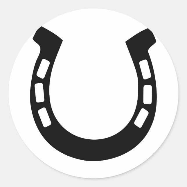good luck horseshoe classic round sticker (Front)