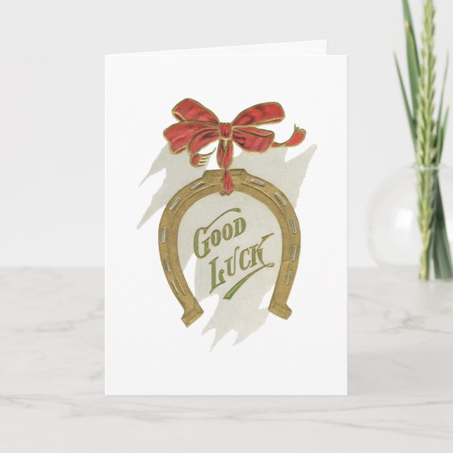 Good Luck Horseshoe with blank inside Card (Front)