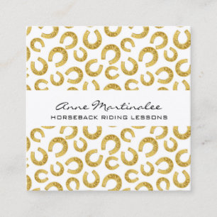 Good Luck Horseshoes Square Business Card