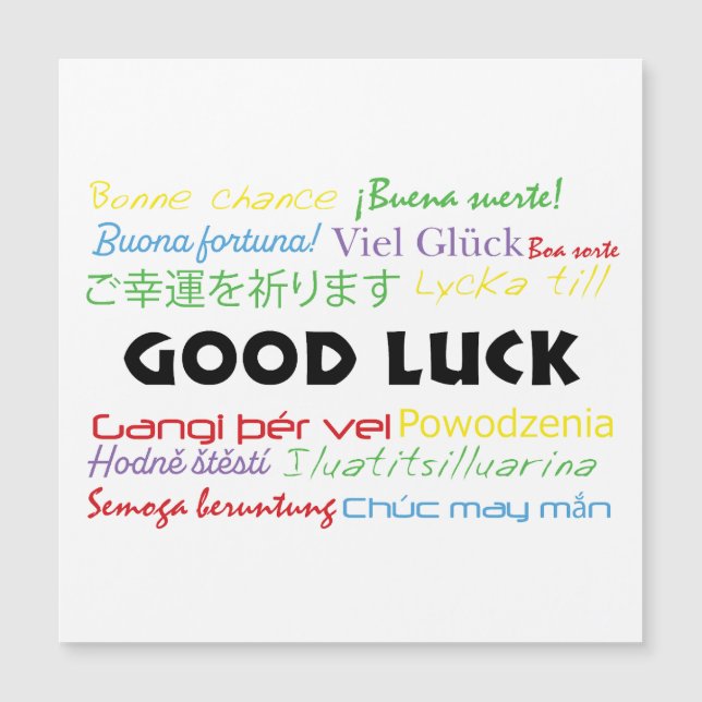 Good Luck in Many Languages Colourful  (Front)