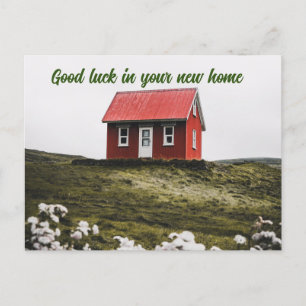 Good luck in your new home holiday postcard