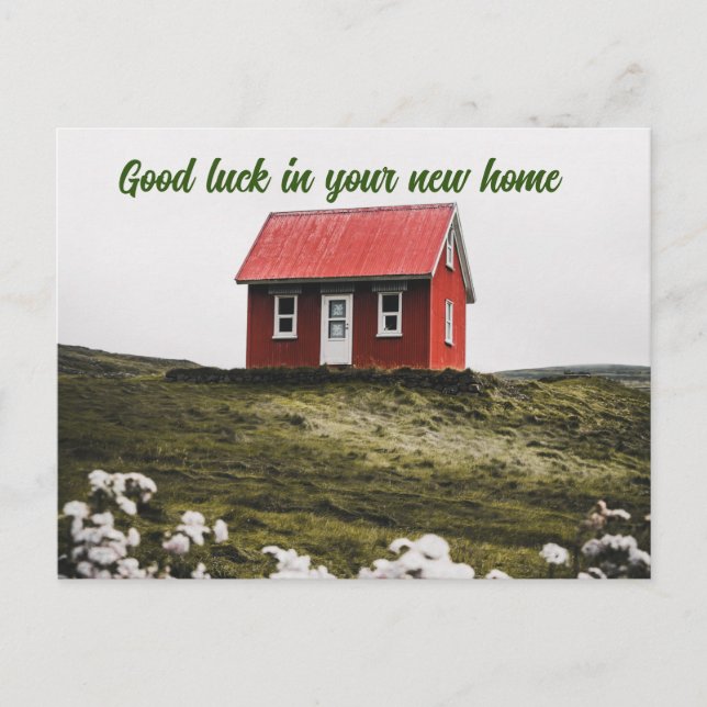 Good luck in your new home holiday postcard (Front)