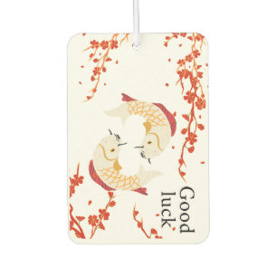 Good Luck Koi Fish with Sakura   Elegant Japanese  Air Freshener