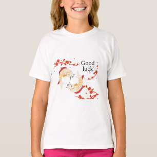 Good Luck Koi Fish with Sakura Elegant Japanese T-Shirt