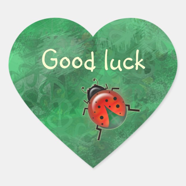 good luck lady b. heart sticker (Front)