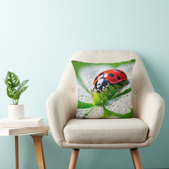 Good Luck Ladybug  Throw Pillow (Chair)