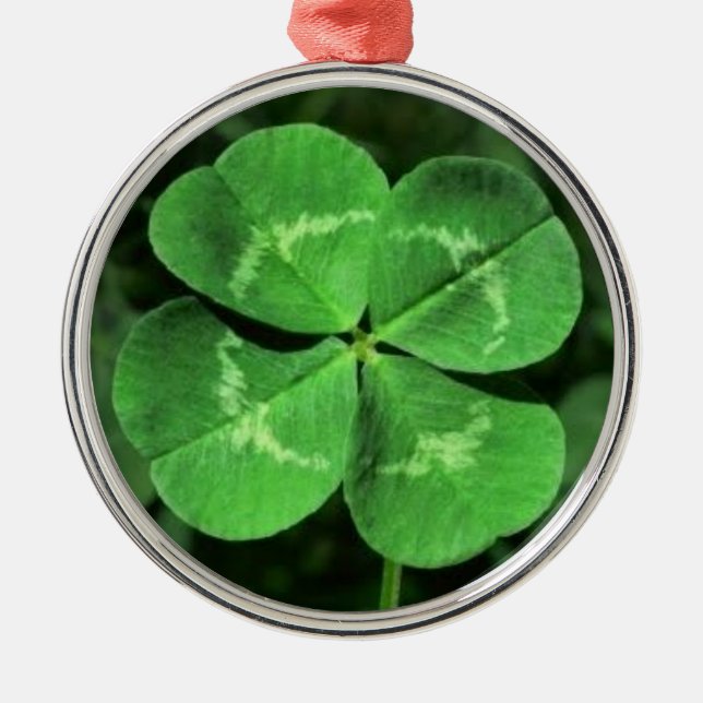 Good Luck: Lucky Four Leaf Clover Ornament (Front)
