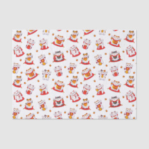 Good Luck Maneki Neko Cats Tissue Paper