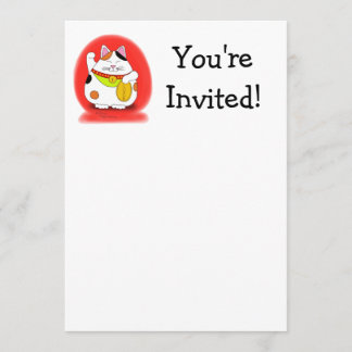 Good Luck Maneki Neko Invitation