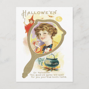 Good Luck Mirror Vintage Postcard