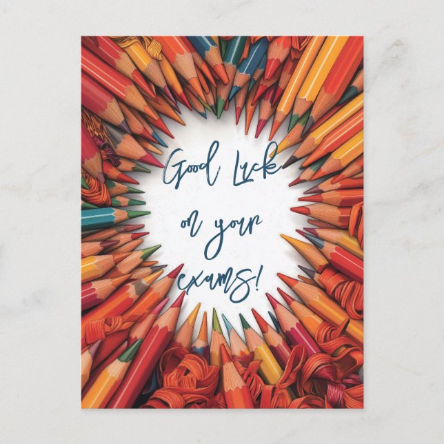 Good Luck on Your School Exams Postcard (Front)