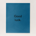 Good Luck or Your Words Puzzle Blue Black<br><div class="desc">For more puzzles check out my collection here: 
https://www.zazzle.com/collections/puzzles-119365910668886310?rf=238930530889665547</div>