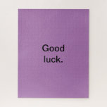 Good Luck or Your Words Puzzle Purple Black<br><div class="desc">For more puzzles check out my collection here: 
https://www.zazzle.com/collections/puzzles-119365910668886310?rf=238930530889665547</div>