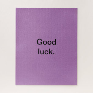 Good Luck or Your Words Puzzle Purple Black
