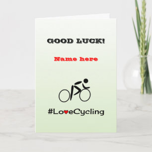 Good Luck personalise cycling Card