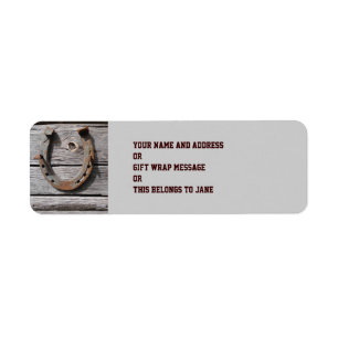 Good Luck Rustic Horseshoe Design Labels